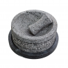 Molcajete Yolia de 20cm con base de mármol color negro