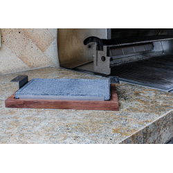 Plancha Atizar de 20X30cm Con Base de Madera y Agarraderas