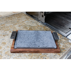 Plancha Atizar de 20X30cm Con Base de Madera y Agarraderas