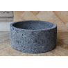 Lavabo de Piedra Volcanica Moderno de 35cm/13.7in de Diametero, Ovalin de Piedra