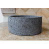 Lavabo de Piedra Volcanica Moderno de 35cm/13.7in de Diametero, Ovalin de Piedra