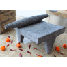 Métlatl Metate de Piedra Volcánica con Metlapil 22x30cm (8.6x11.8in)