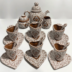 PAQUETE JUEGO DE CAFE CORAZON FONDO CAFE MIK BLANCO SAGRADO CORAZON CAFE PARA 6 PERSONAS