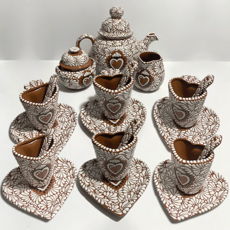 PAQUETE JUEGO DE CAFE CORAZON FONDO CAFE MIK BLANCO SAGRADO CORAZON CAFE PARA 6 PERSONAS